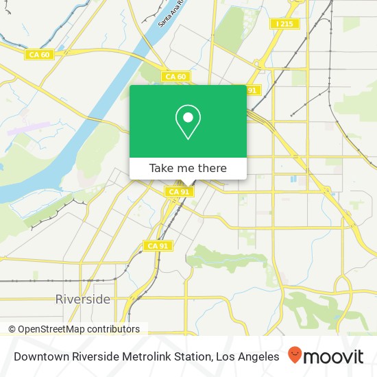 Mapa de Downtown Riverside Metrolink Station