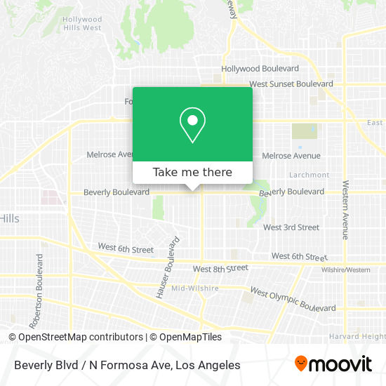 Mapa de Beverly Blvd / N Formosa Ave