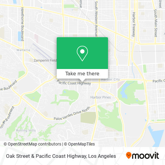 Oak Street & Pacific Coast Highway map