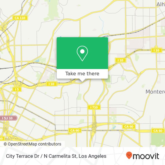 Mapa de City Terrace Dr / N Carmelita St
