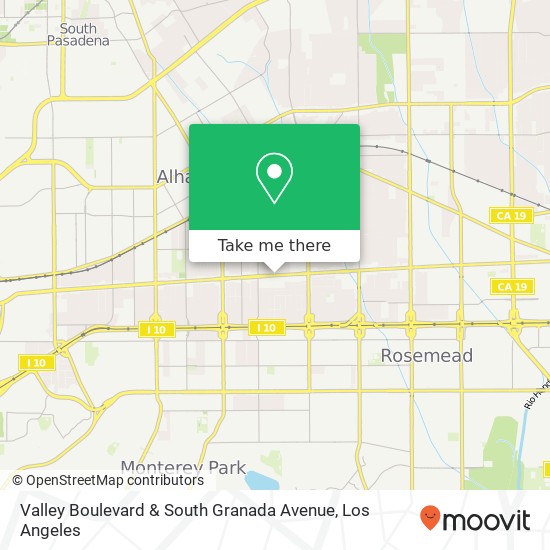 Valley Boulevard & South Granada Avenue map