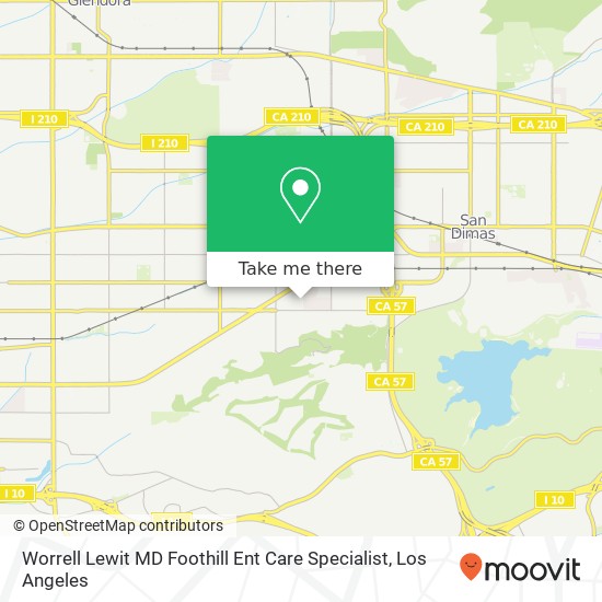 Worrell Lewit MD Foothill Ent Care Specialist map