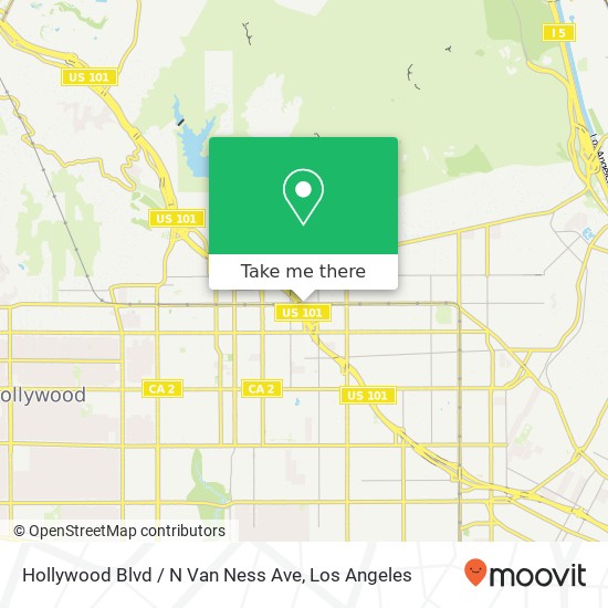 Mapa de Hollywood Blvd / N Van Ness Ave