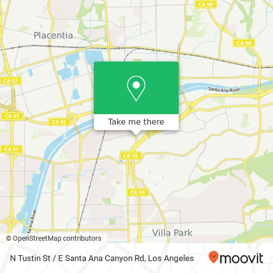 Mapa de N Tustin St / E Santa Ana Canyon Rd