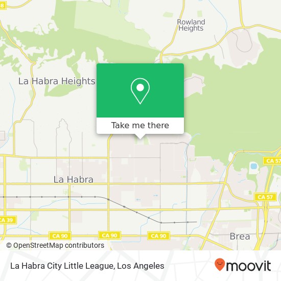 La Habra City Little League map