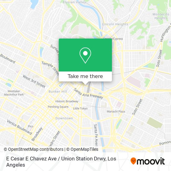 Mapa de E Cesar E Chavez Ave / Union Station Drwy