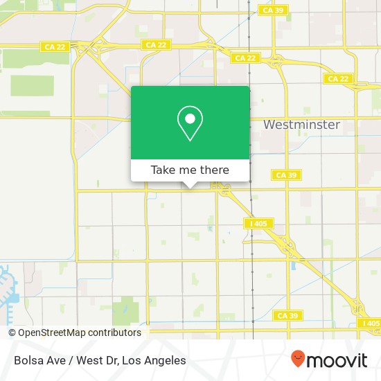 Bolsa Ave / West Dr map