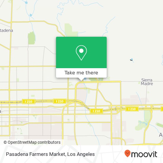 Pasadena Farmers Market map