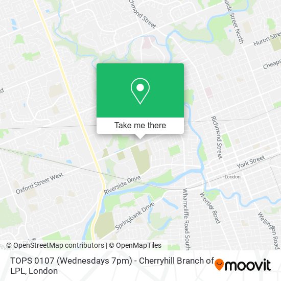 TOPS 0107 (Wednesdays 7pm) - Cherryhill Branch of LPL map