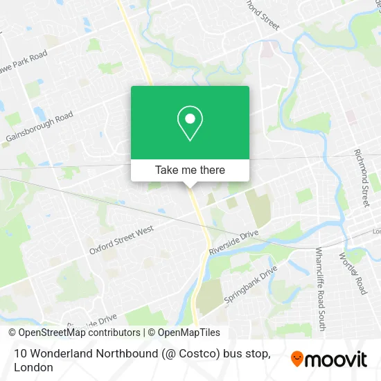 10 Wonderland Northbound (@ Costco) bus stop map