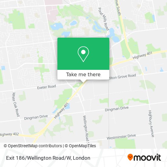 Exit 186/Wellington Road/W map