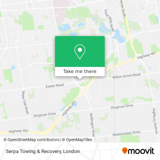 Serpa Towing & Recovery map