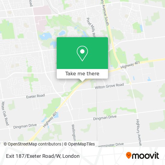 Exit 187/Exeter Road/W map