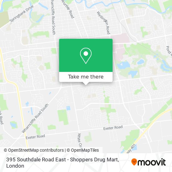 395 Southdale Road East - Shoppers Drug Mart map