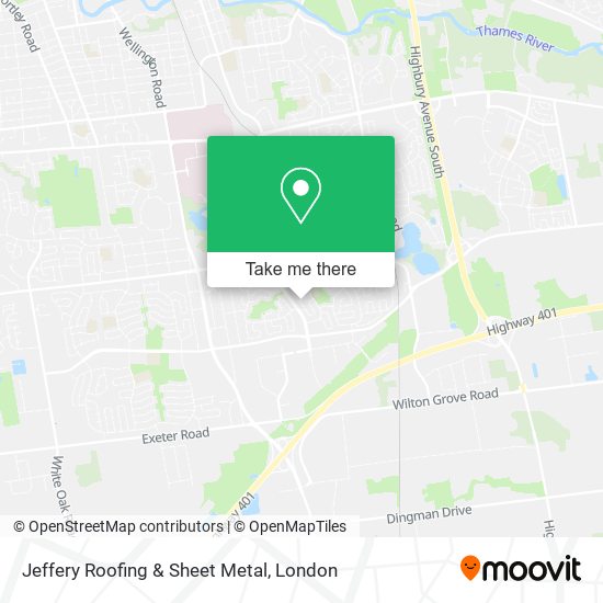 Jeffery Roofing & Sheet Metal map