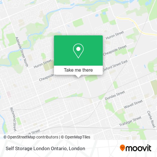 Self Storage London Ontario map