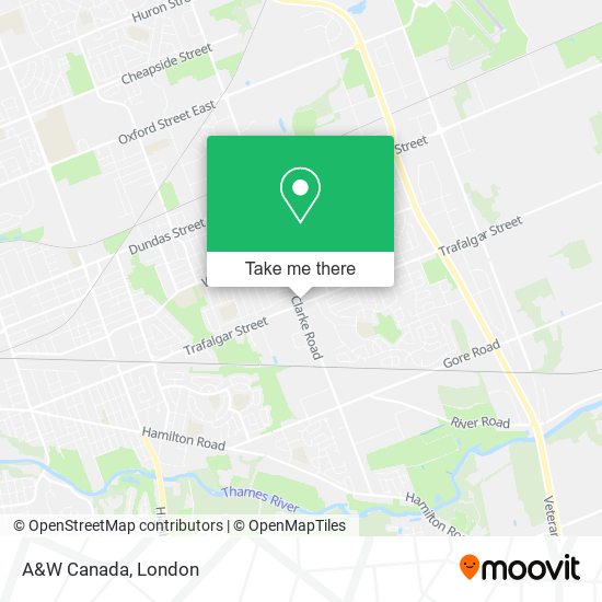 A&W Canada map