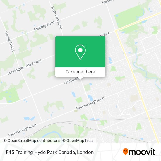 F45 Training Hyde Park Canada map