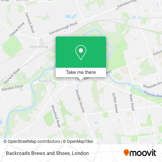 Backroads Brews and Shoes map