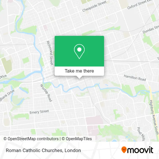 Roman Catholic Churches map