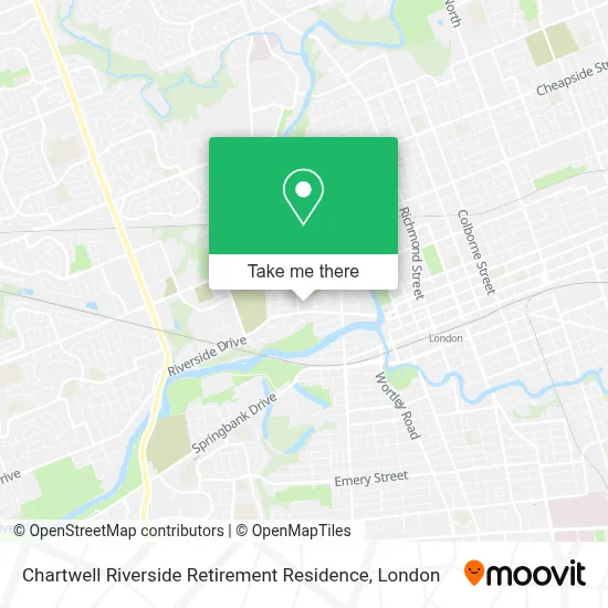 Chartwell Riverside Retirement Residence map