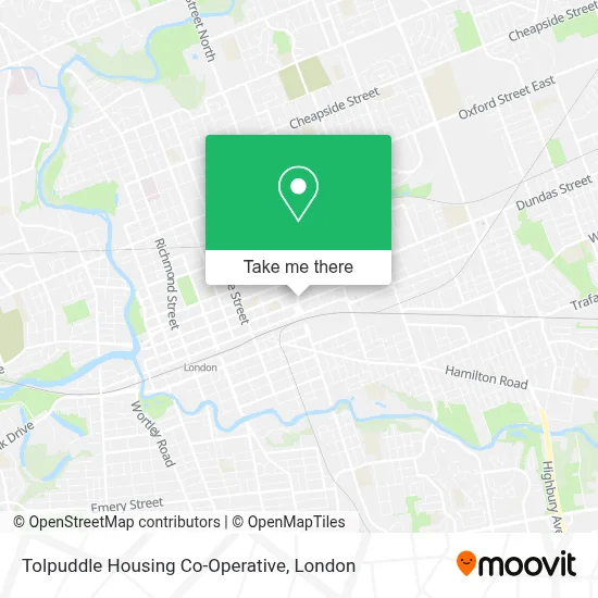 Tolpuddle Housing Co-Operative map