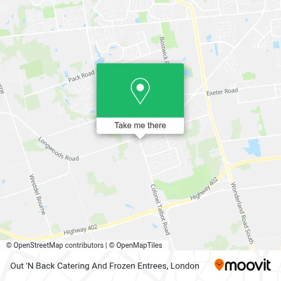 Out 'N Back Catering And Frozen Entrees map