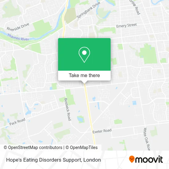 Hope's Eating Disorders Support map