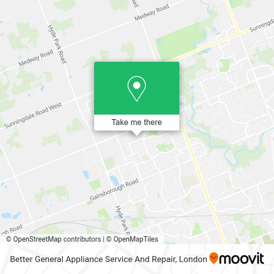 Better General Appliance Service And Repair map