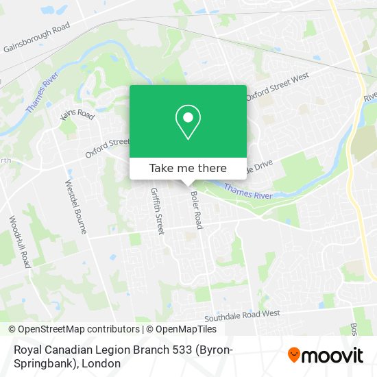 Royal Canadian Legion Branch 533 (Byron-Springbank) map