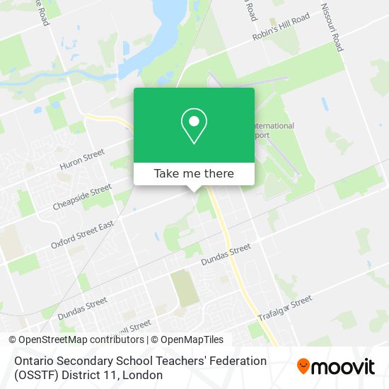 Ontario Secondary School Teachers' Federation (OSSTF) District 11 map