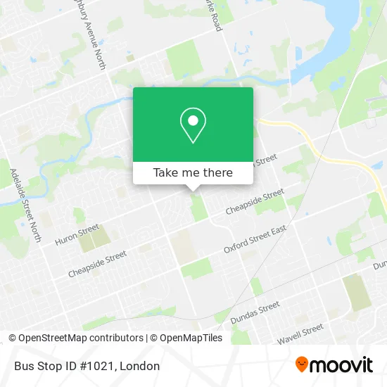 Bus Stop ID #1021 map