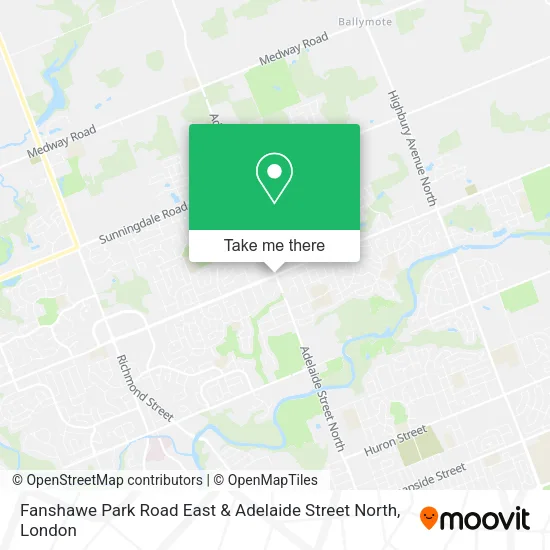 Fanshawe Park Road East & Adelaide Street North map