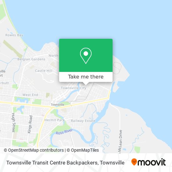 Mapa Townsville Transit Centre Backpackers
