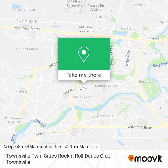 Mapa Townsville Twin Cities Rock n Roll Dance Club