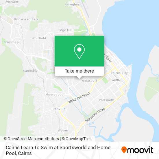 Cairns Learn To Swim at Sportsworld and Home Pool map