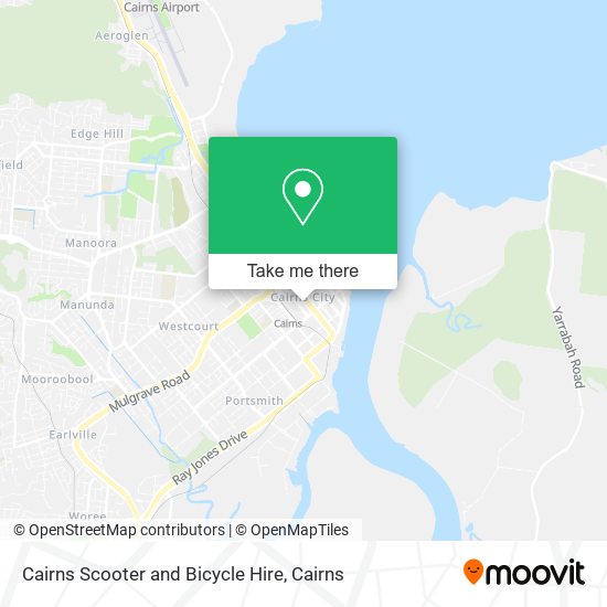 Mapa Cairns Scooter and Bicycle Hire