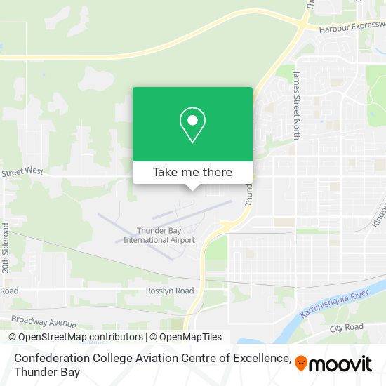 Confederation College Aviation Centre of Excellence map