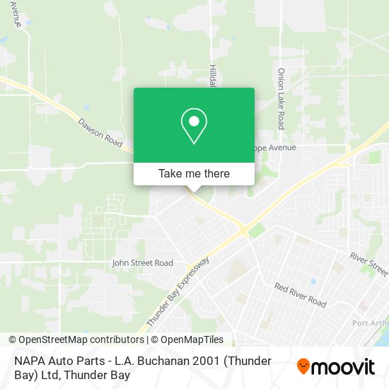 NAPA Auto Parts - L.A. Buchanan 2001 (Thunder Bay) Ltd map