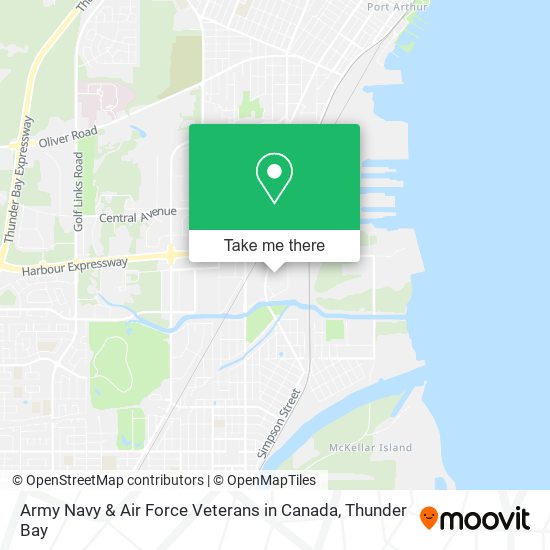 Army Navy & Air Force Veterans in Canada map