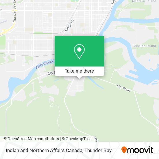 Indian and Northern Affairs Canada map