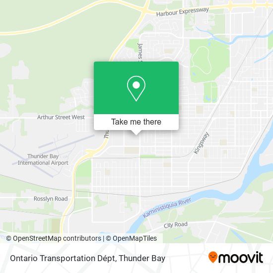 Ontario Transportation Dépt map
