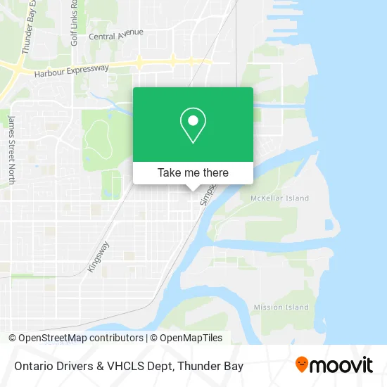 Ontario Drivers & VHCLS Dept map