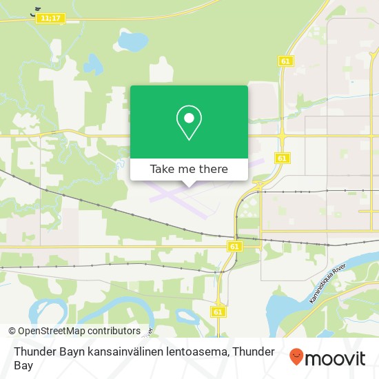 Thunder Bayn kansainvälinen lentoasema map