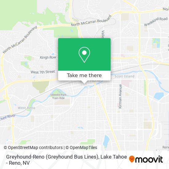 Mapa de Greyhound-Reno (Greyhound Bus Lines)