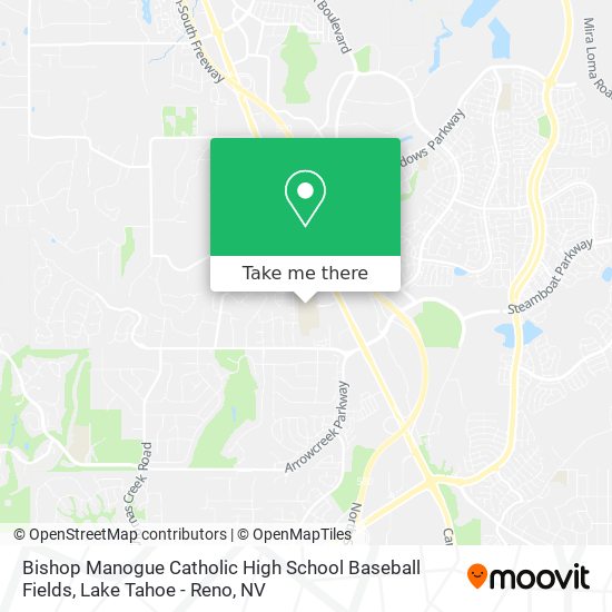 Bishop Manogue Catholic High School Baseball Fields map