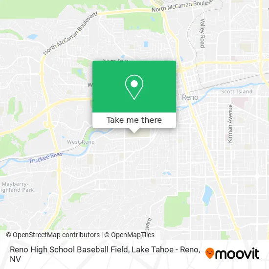 Reno High School Baseball Field map