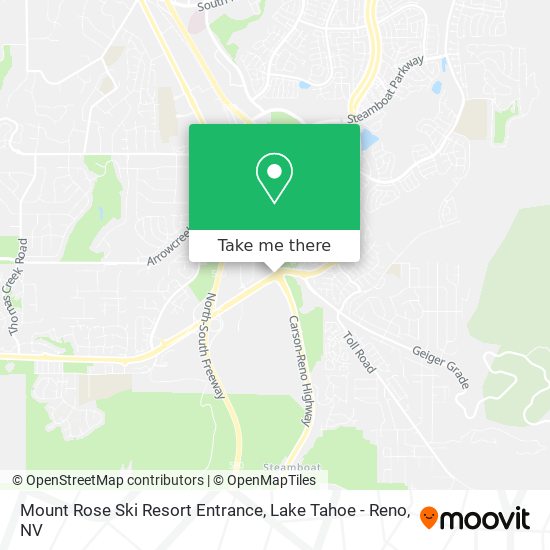 Mount Rose Ski Resort Entrance map