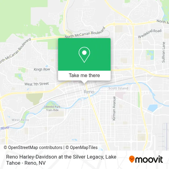Reno Harley-Davidson at the Silver Legacy map