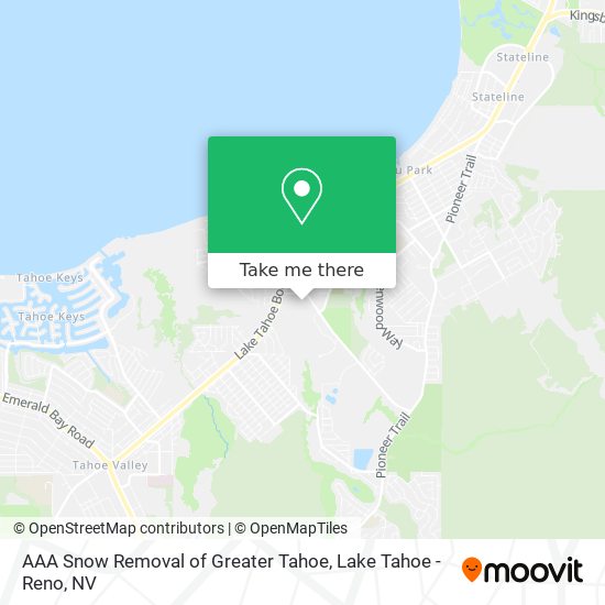 AAA Snow Removal of Greater Tahoe map